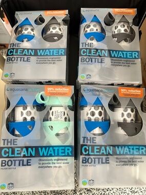Lot 4 Packs Aquasana Active The Clean Water Filter Bottle 20oz Each BPA Free